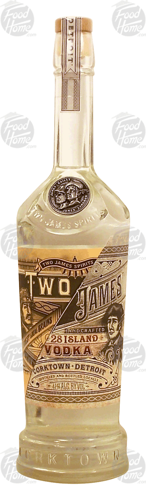 Two James 28 Island vodka handcrafted in Corktown Detroit, 41% alc. by vol. Full-Size Picture